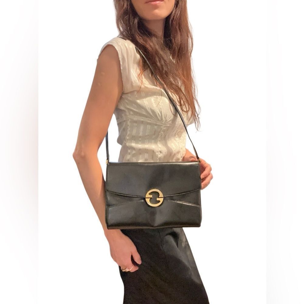 Gucci 1973 black gold logo blondie  bag